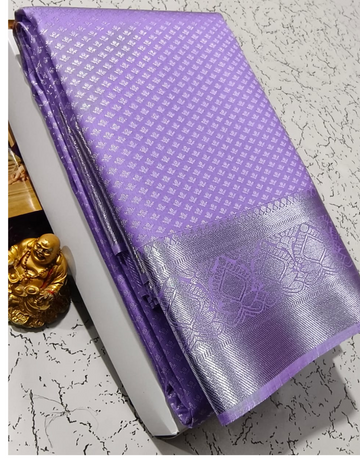 Elite Bridal Lavender With Silver Zari Silk Sarees