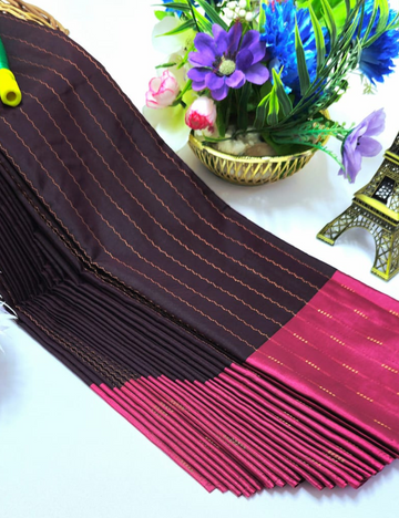 Coffee Brown With Pink Colou Arani Soft Silk Sarees