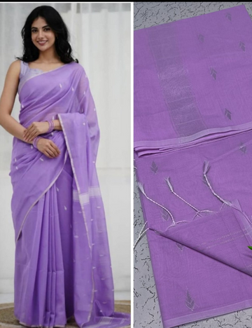 Lavender Colour Maheswari Silk Cotton Sarees