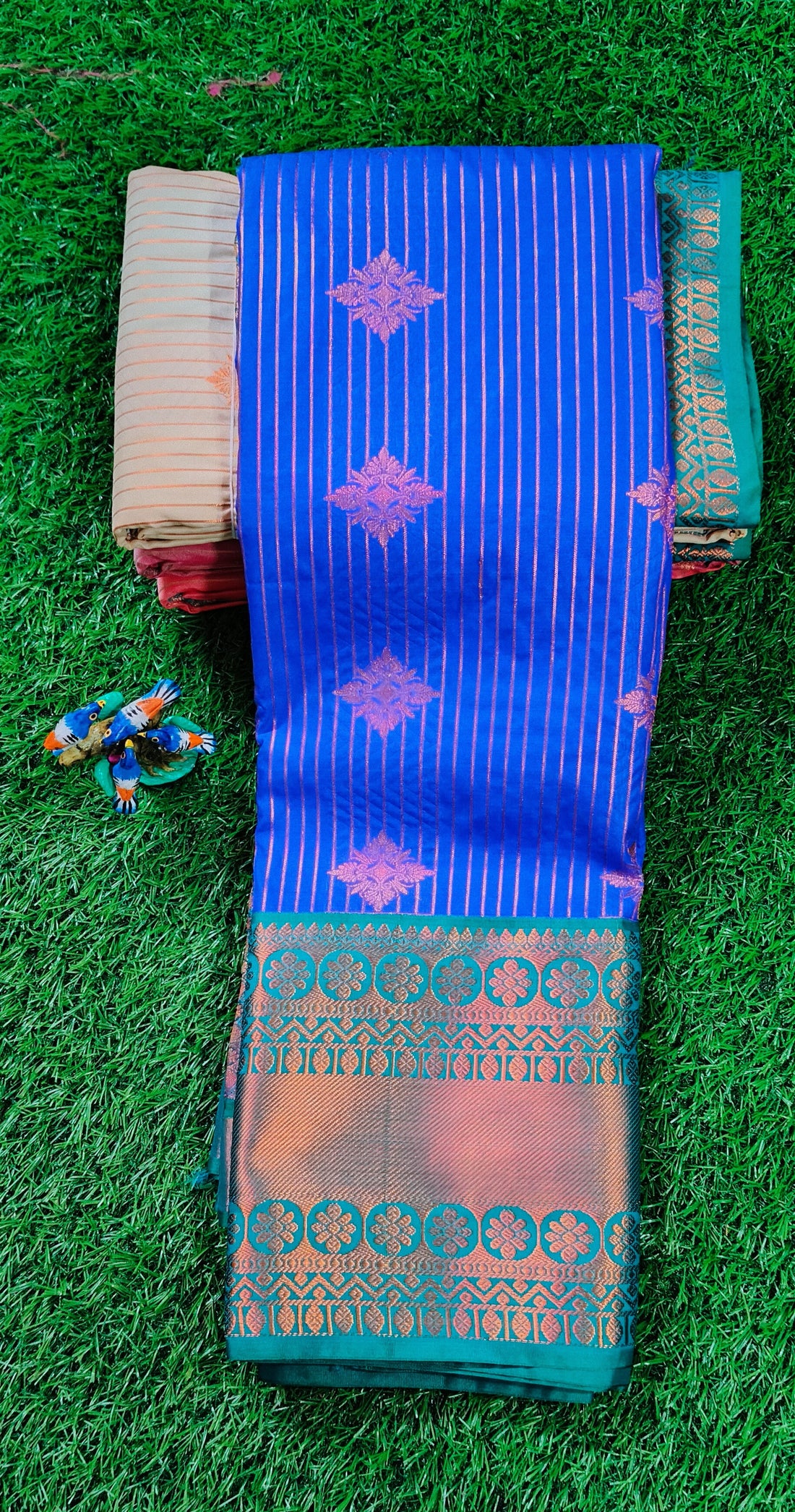 Royal Blue & Teal Green Bridal silk sarees
