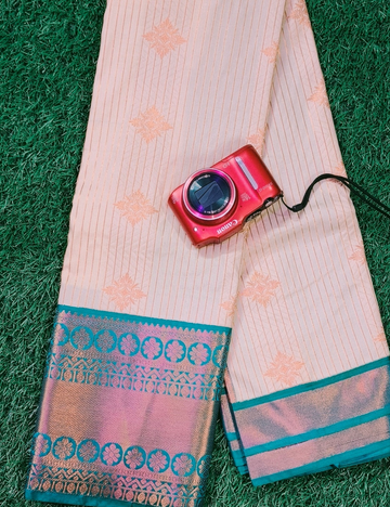 Beige & peacock Green  colour silk sarees