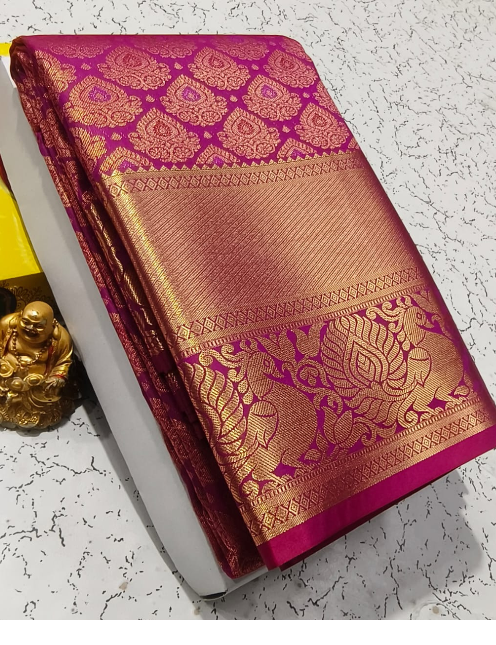 Elite Bridal Pink With Gold Zari Silk Sarees