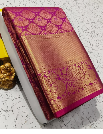Elite Bridal Pink With Gold Zari Silk Sarees
