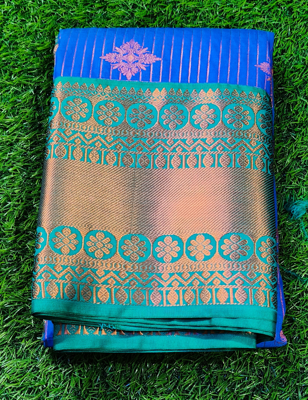Royal Blue & Teal Green Bridal silk sarees