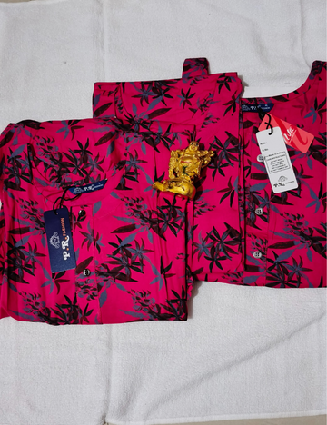 Floral Print Pink Colour Rayon Kurhtis
