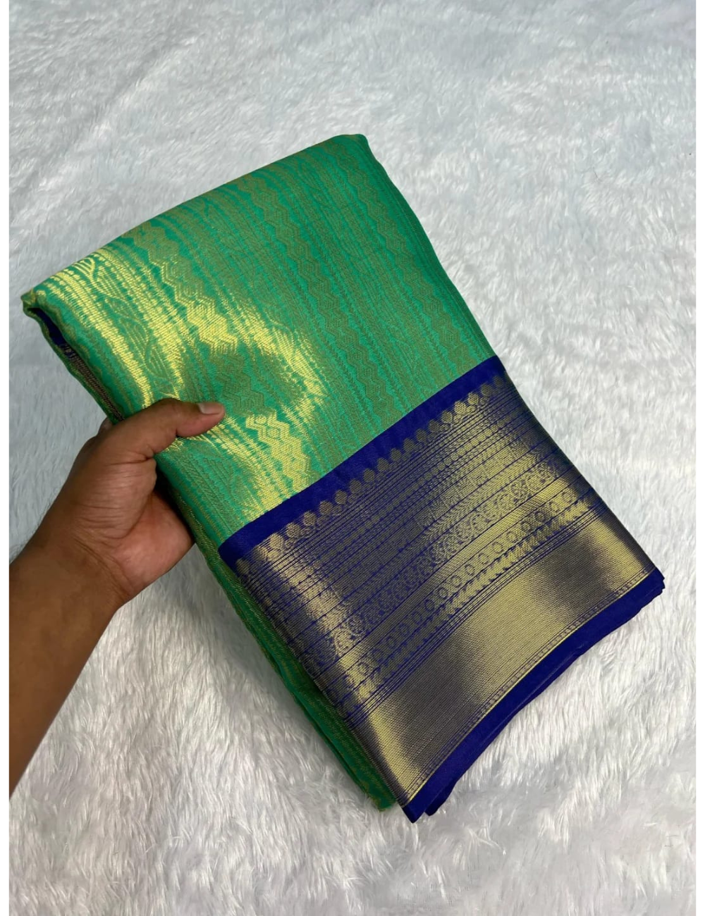 ✨ Celebrity-Inspired Semi Kanchivaram Silk Saree ✨